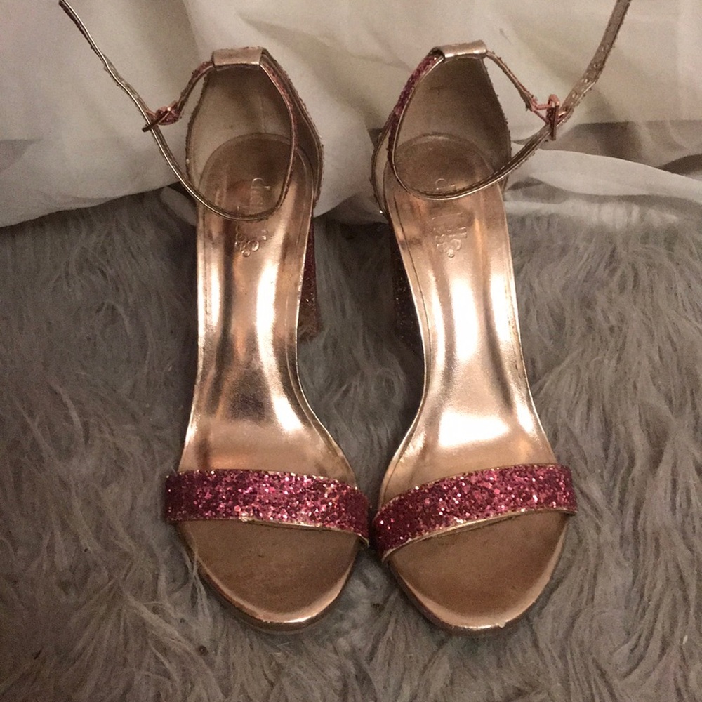 Pink glitter heels